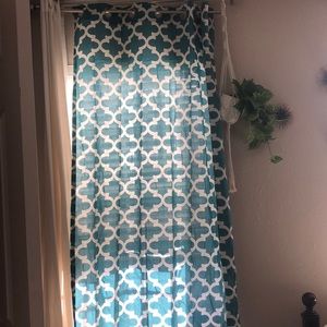 blue curtains